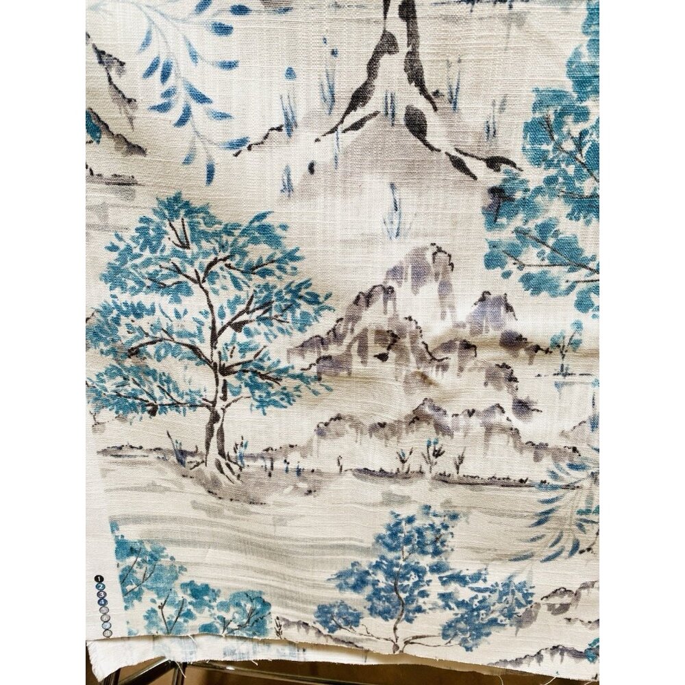 Covington Chinoiserie Upholstery Fabric Remnant 38” X 54”